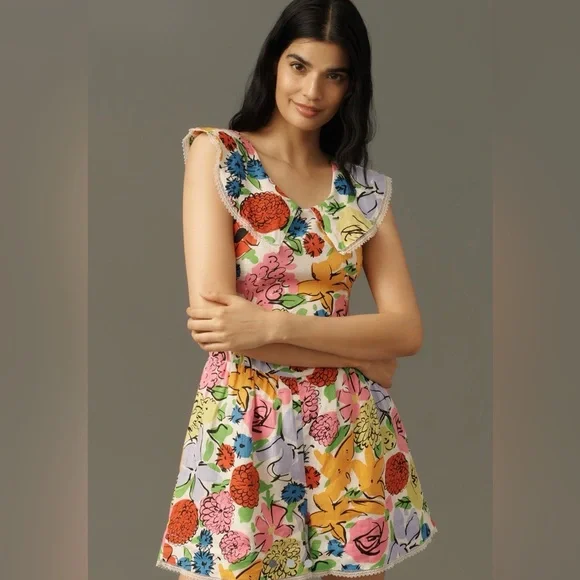 Anthropologie SWF Linen Romper - Picture 1 of 8